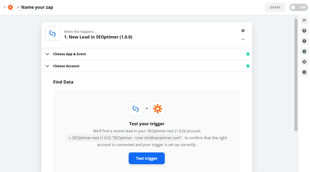 Zapier-App Schritt 5